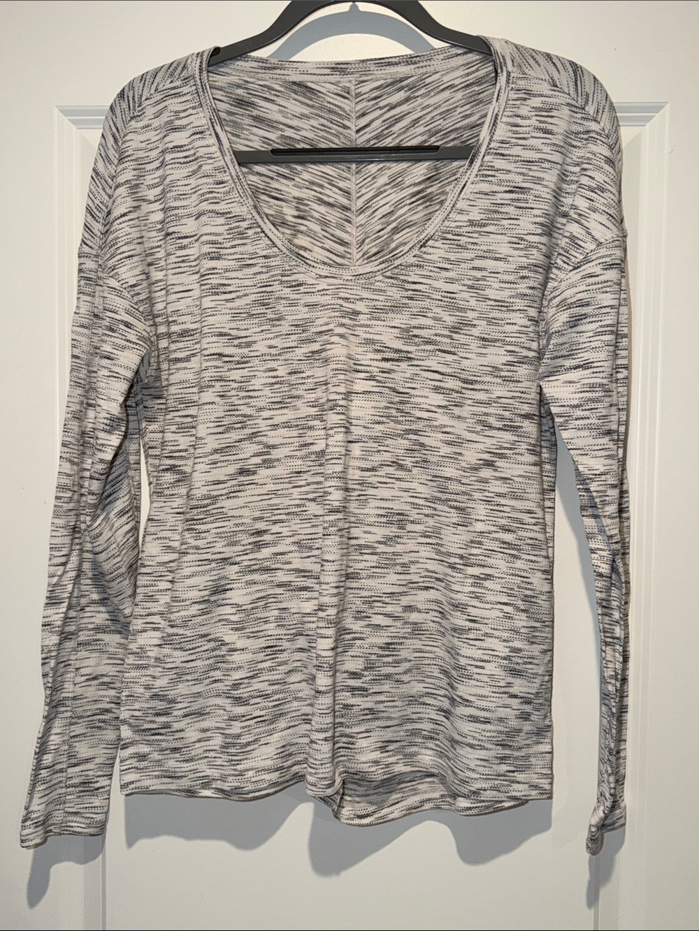 lululemon athletica Women's Long Sleeve Top - Heathered White & Black